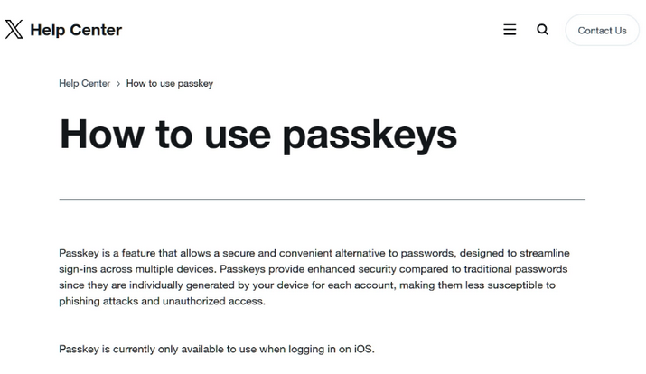 绥滨苹果维修店铺分享iOS用户如何通过通行密钥(Passkey)登录 