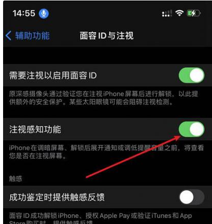 绥滨苹果14维修网点分享iPhone14注视感知功能有什么用 